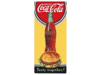 Enseigne Coca-Cola en métal avec relief / Tasty together !